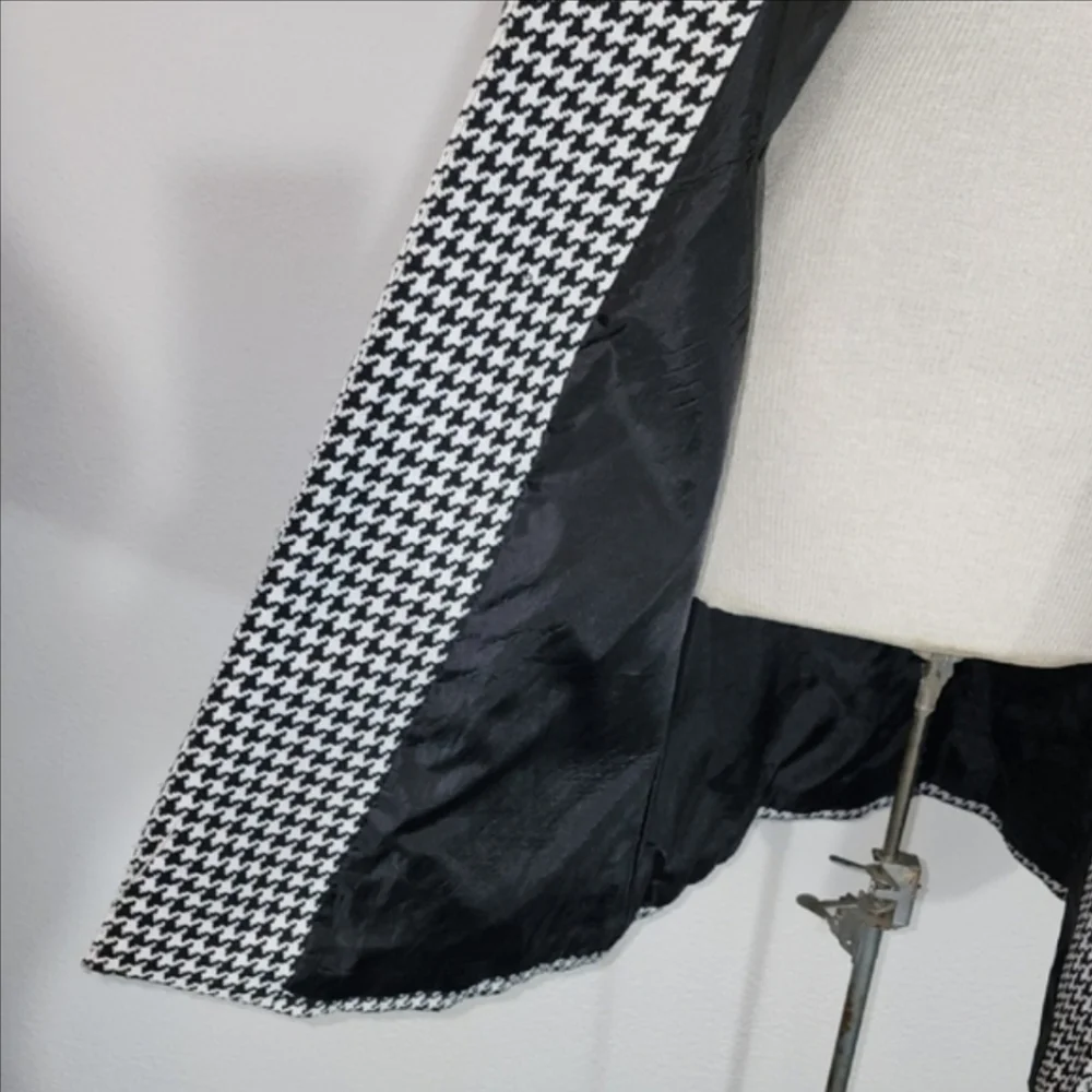 Isabella Suits Coat Houndstooth Black Plus Size 14